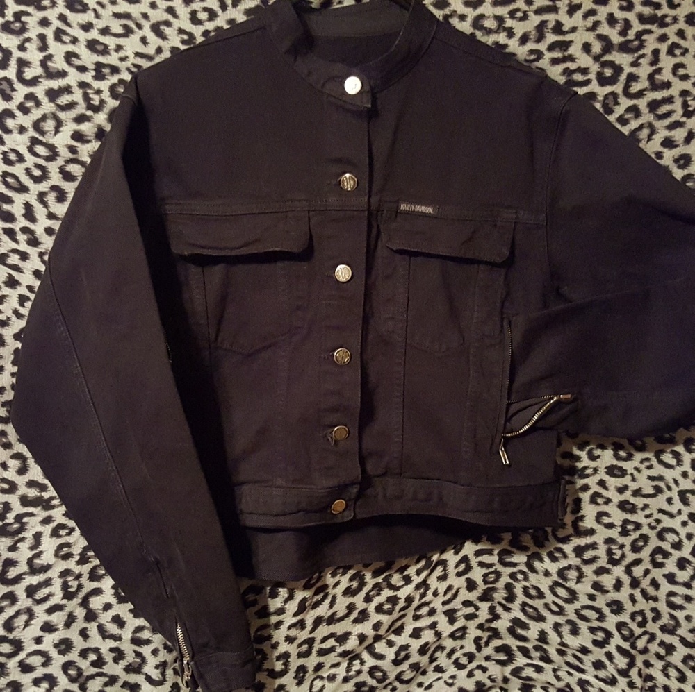 Women's Harley Davidson Black Jean Jacket